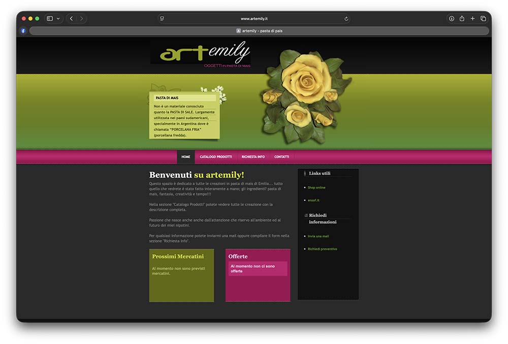 Sito web artemily realizzato da ensof.it
