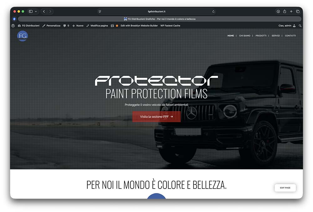 Sito web FG Distribuzioni realizzato da ensof.it