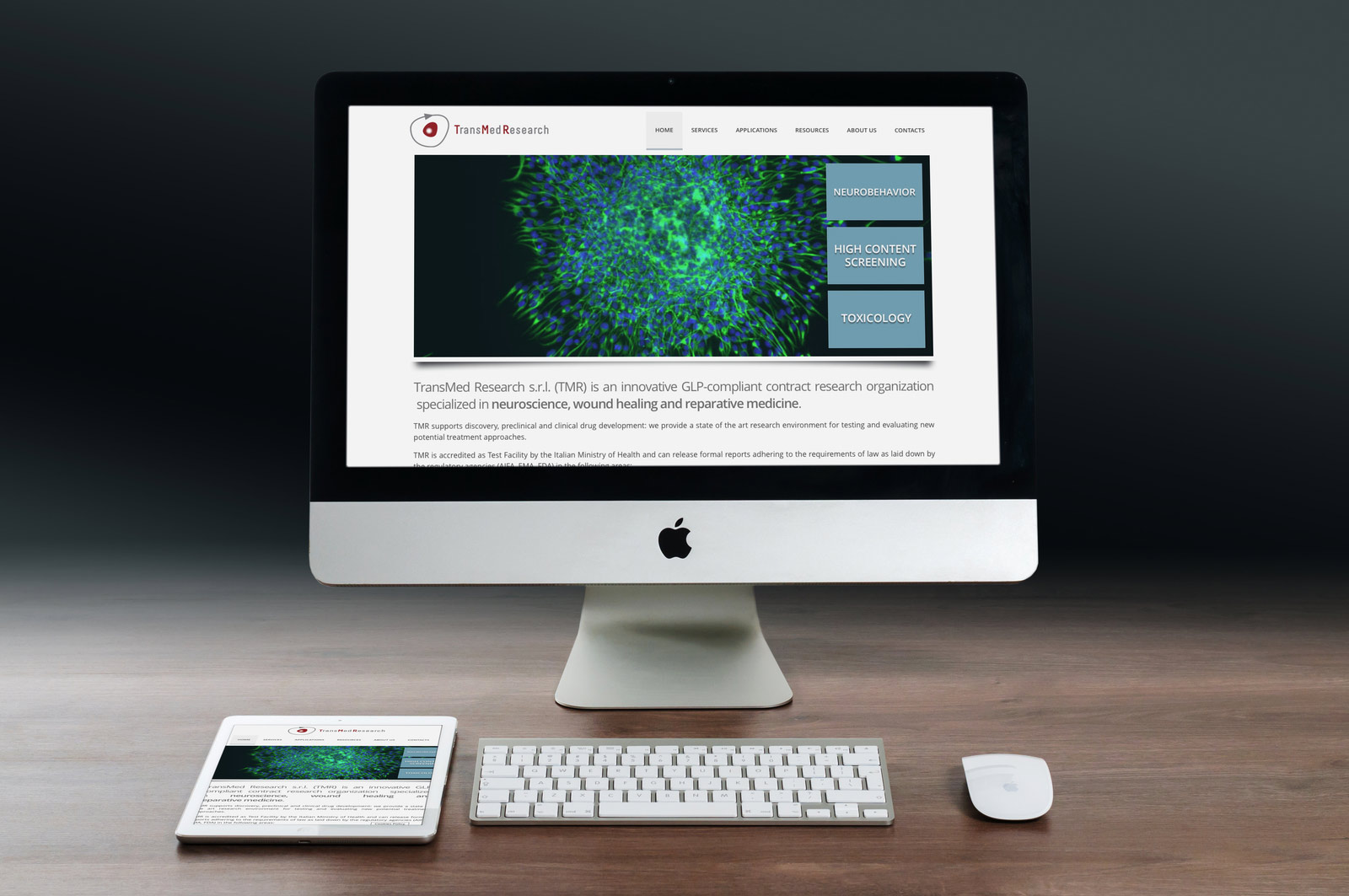 Sito web Transmed Research realizzato da ensof.it