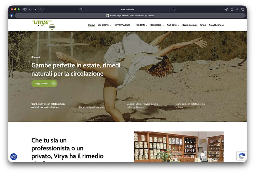 Sito web Virya realizzato da ensof.it