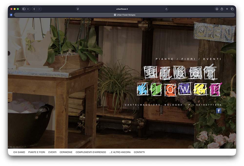 Sito web Urban Flower realizzato da ensof.it