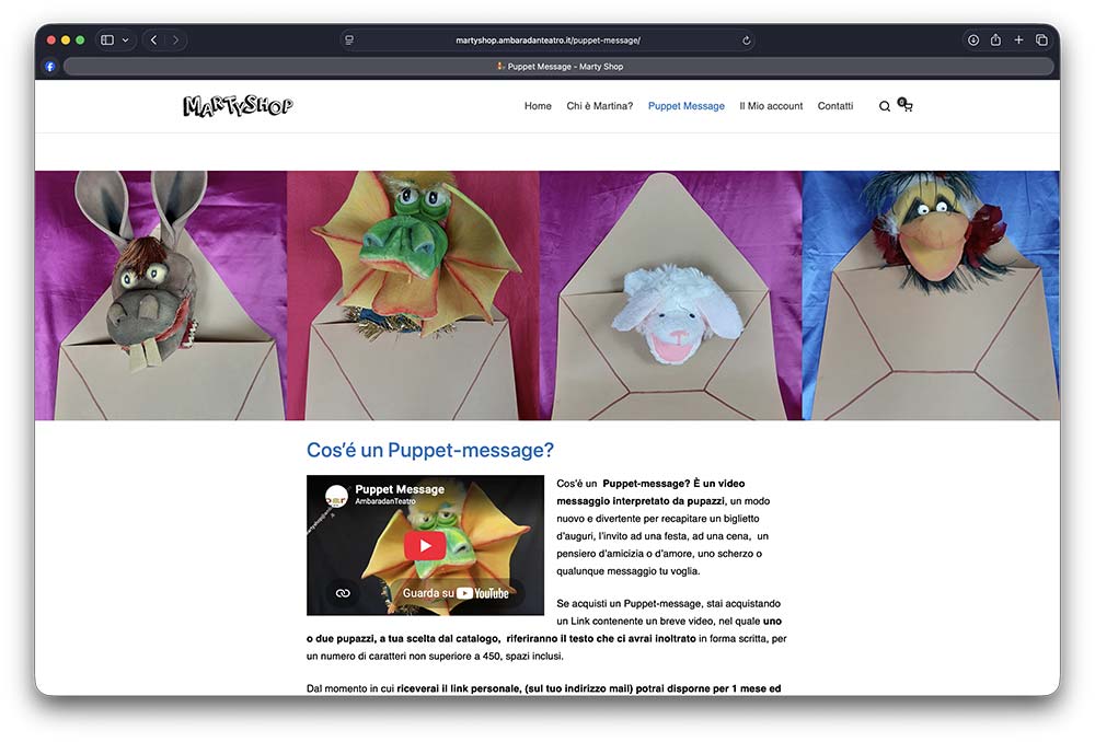 Sito web Martyshop realizzato da ensof.it