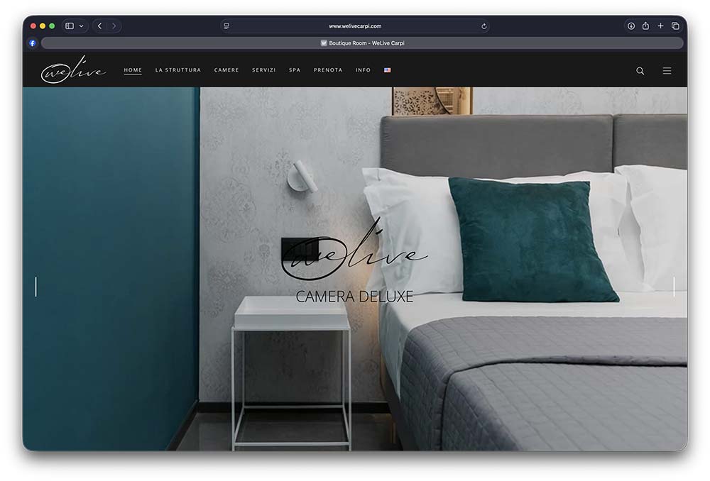 Sito web WeLive Hotel a Carpi realizzato da ensof.it
