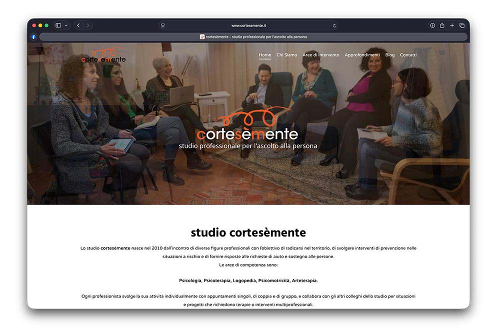 Sito web Cortesemente realizzato da ensof.it